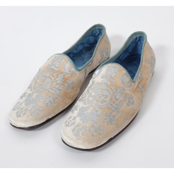 Vintage Tom Ford GUCCI sz 5 loafers flat shoes velvet gray damask - Picture 1 of 8
